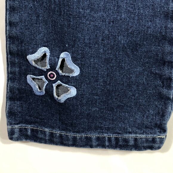 Vintage Flower Cut Out Flare Blue Jeans Y2K No Boundaries Juniors 11 100% Cotton - Picture 4 of 11